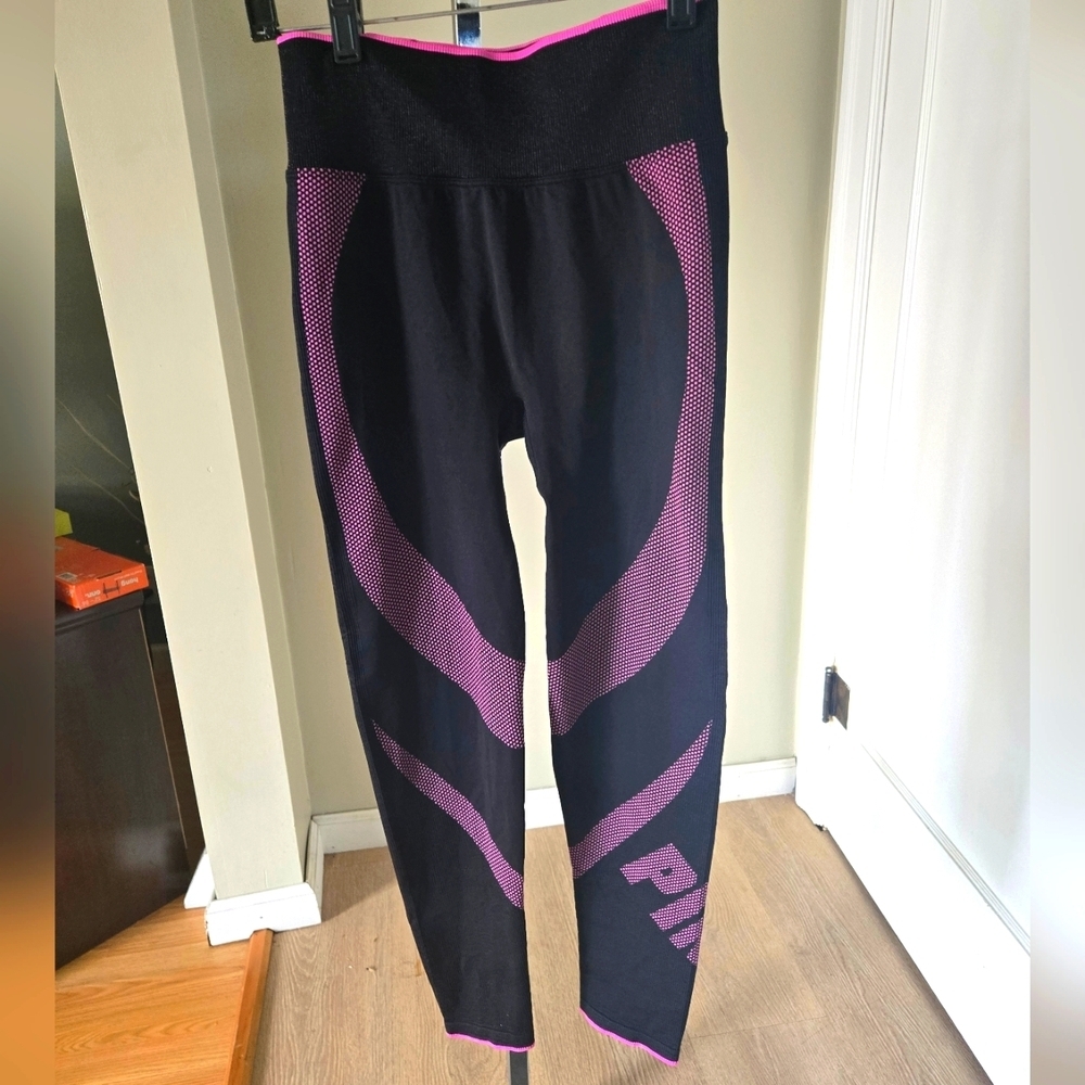 Pink Active Leggings Sz Med Black/Pink